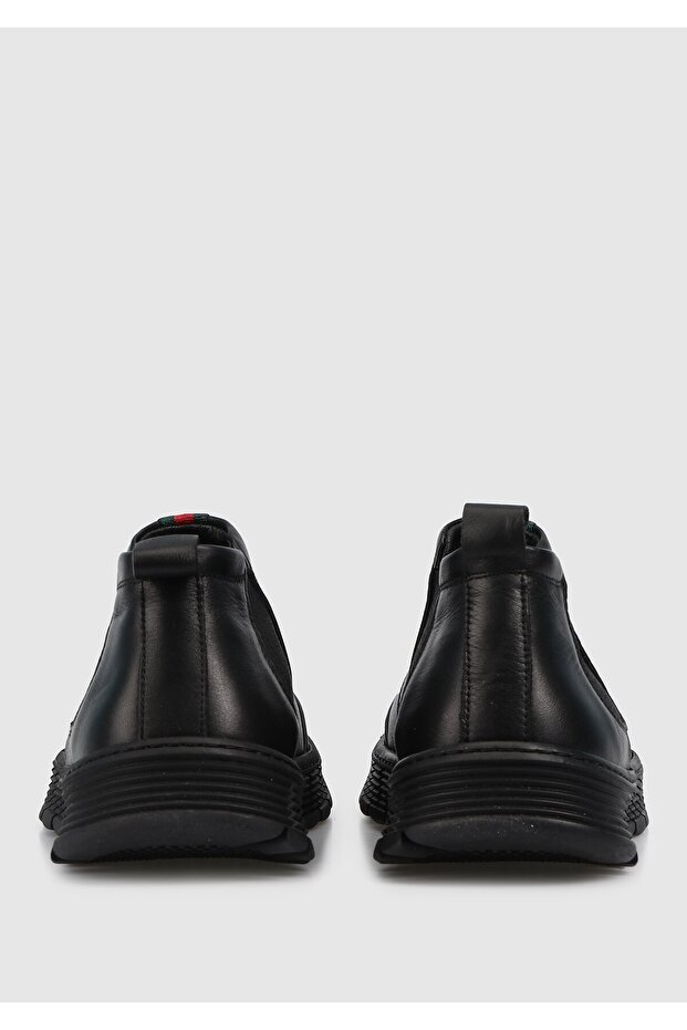 Siyah Deri Erkek Bot - 4