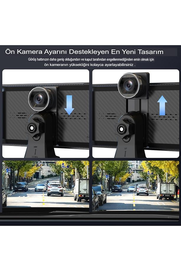 4K  10.26 İnç Cam DVR Dokunmatik Ekran Araba Ses Sistemi Carplay Android Auto CarPlay Monitörü - 3