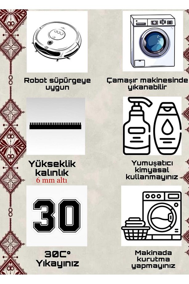 dijital baskılı yıkanabilir Kaymaz Tabanlı Halı Dekoratif Yıkanabilir halı - 5