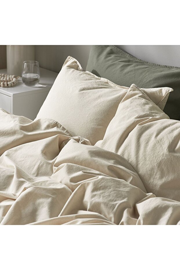 Single Duvet Cover Set 150X200/50X60 cm Naturel