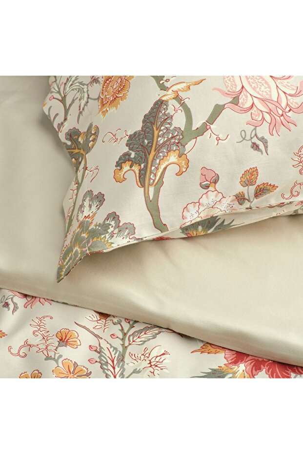 Nässelklocka 
 Duvet Cover Set for Single, Light Gray-Beige-Multicolour, 150X200/50X60 cm