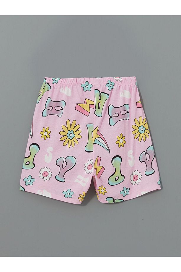 LCW Bisiklet Yaka Kız Çocuk Şortlu Pijama Takımı - 7