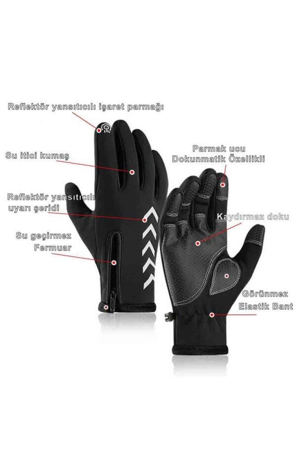 Termal Dokunmatik Reflektör İkazlı Eldiven - 2