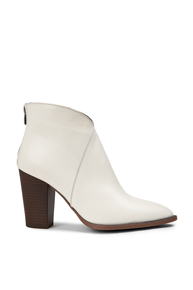 Hakiki Deri Bej Kadın Bot - 1