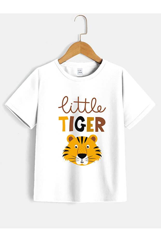 Little Tiger Compact Combed Cotton Crew Neck Tshirt for Boys