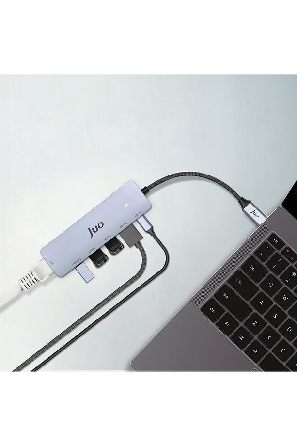 JHB61 Type-C 5Gbps 100W 4K 60Hz HDMI Gigabit Ethernet Dönüştürücü USB 3.2 Çokayıcı Hub - 5