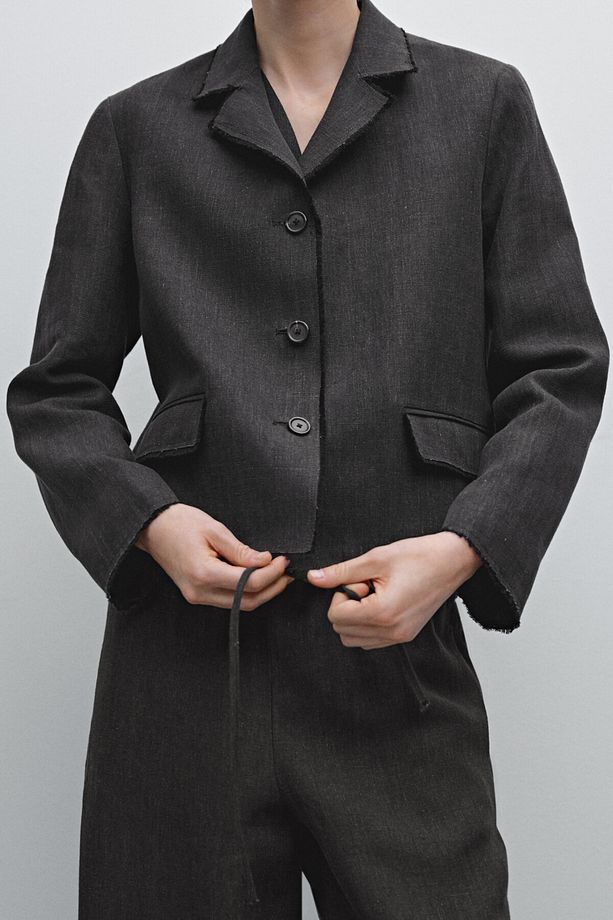 Püsküllü crop blazer - 3