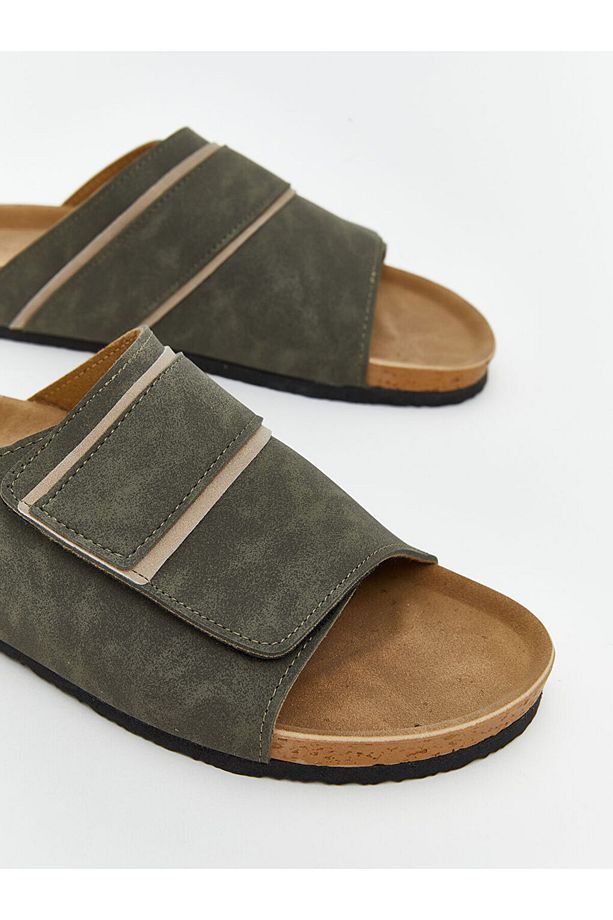 LCW STEPS Haki Süet Görünümlü Erkek Terlik - 3