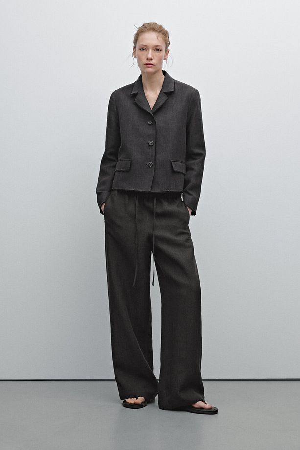 Püsküllü crop blazer - 1