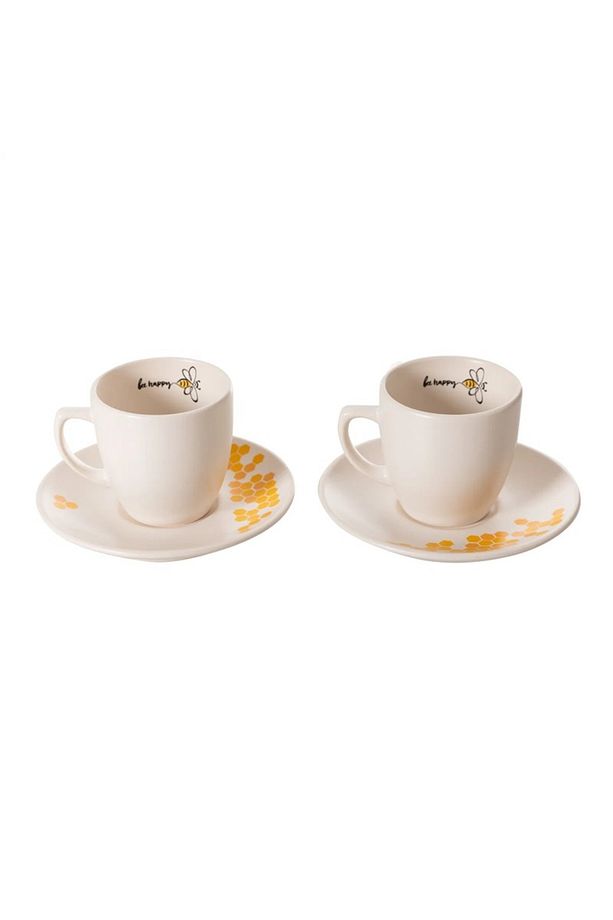 Bee Happy Kahve Fincan Seti 2'li - 80 ml - 1