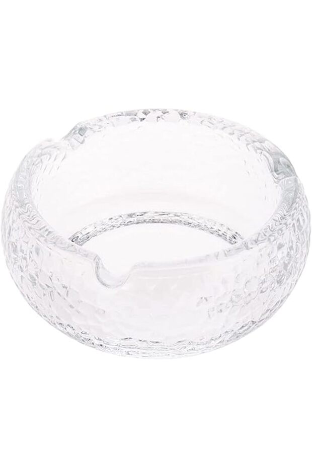Glass Ashtray L(12CM) XW(12CM) XH(5CM) transparent