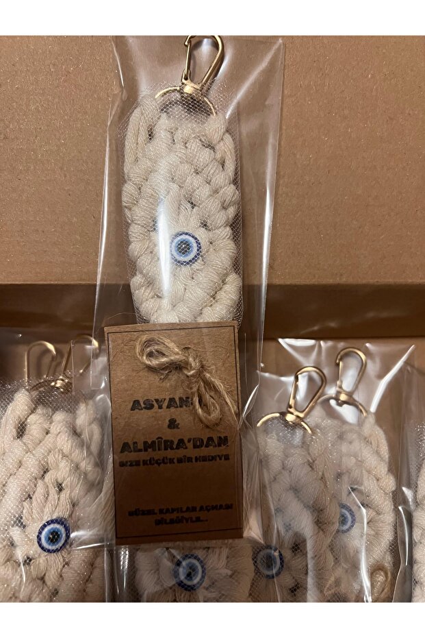 Makrome anahtarlık hediyelik 15 adet - 5