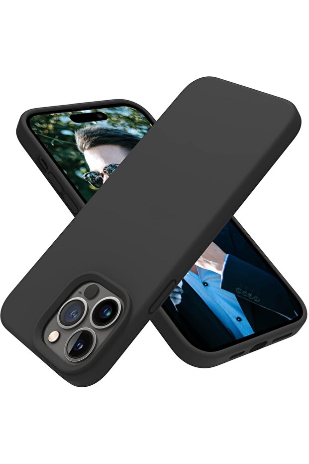 Slim Silicone Shockproof Scratch-Resistant Case for iPhone 14 Pro Max 6.7 inch - Black