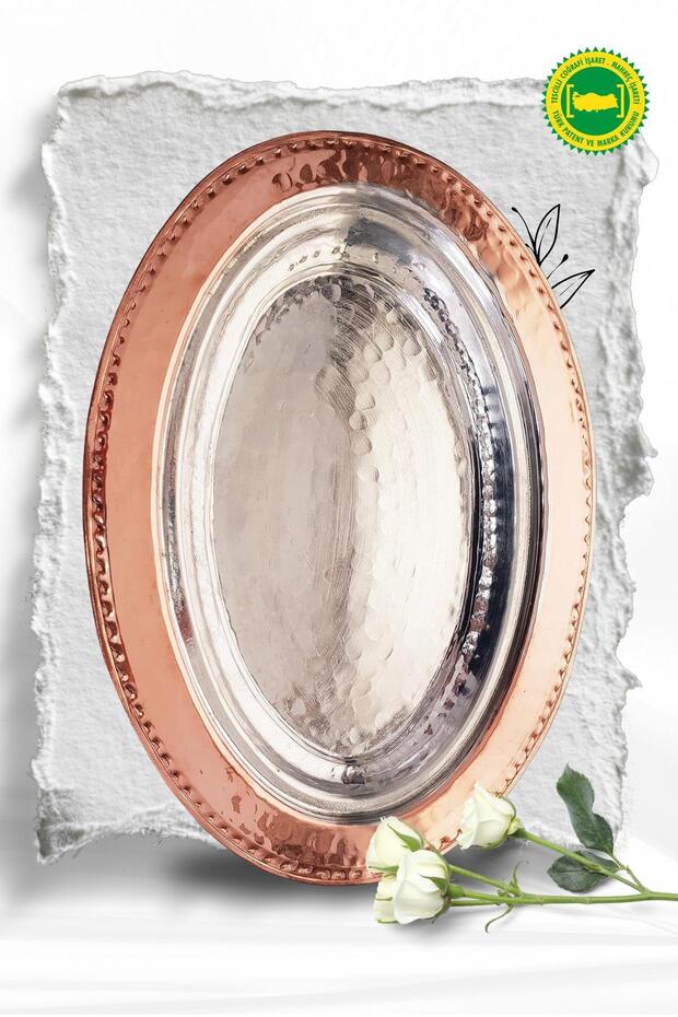 DÖVME BAKIR KAYIK SUNUMLUK KIRMIZI KAPAKSIZ 35 CM - 3