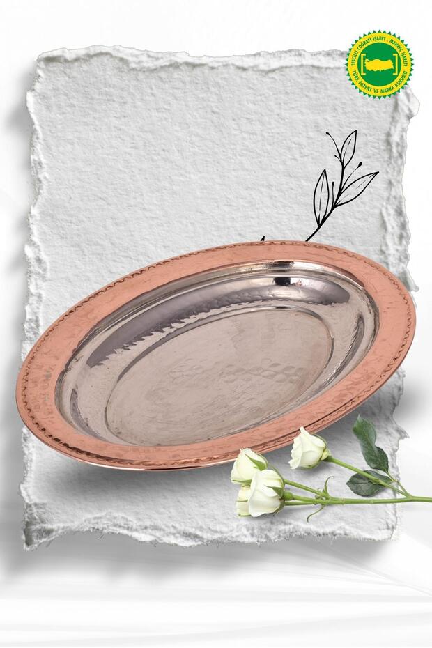 DÖVME BAKIR KAYIK SUNUMLUK KIRMIZI KAPAKSIZ 35 CM - 1