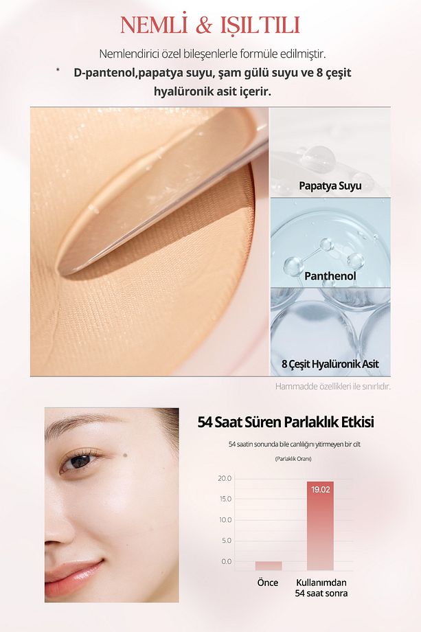 Yoğun Nem ve Işıltı Veren Cushion CLIO Kill Cover Mesh Glow Cushion+Refill Spf50+PA++++ (3 Linen) - 8