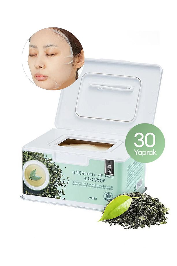 Yeşil Çay İçerikli Nemlendirici Günlük Maske (30 Adet) Daily Sheet Mask (Green Tea/Soothing) - 1