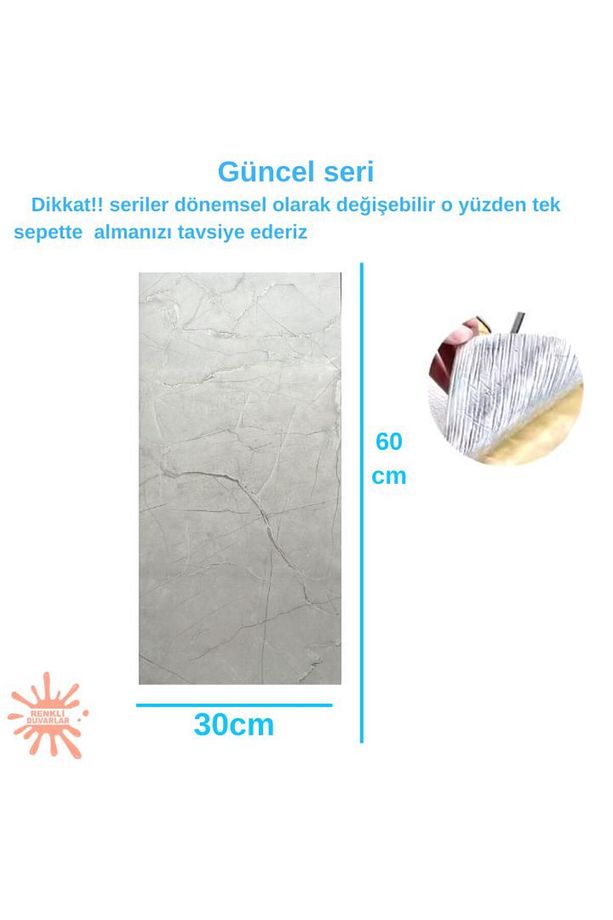 Bs1725 60x30cm Shiny Mermer Desenli Yapışkanlı Esnek Karavan Banyo Wc Duvar Kaplama Paneli - 3
