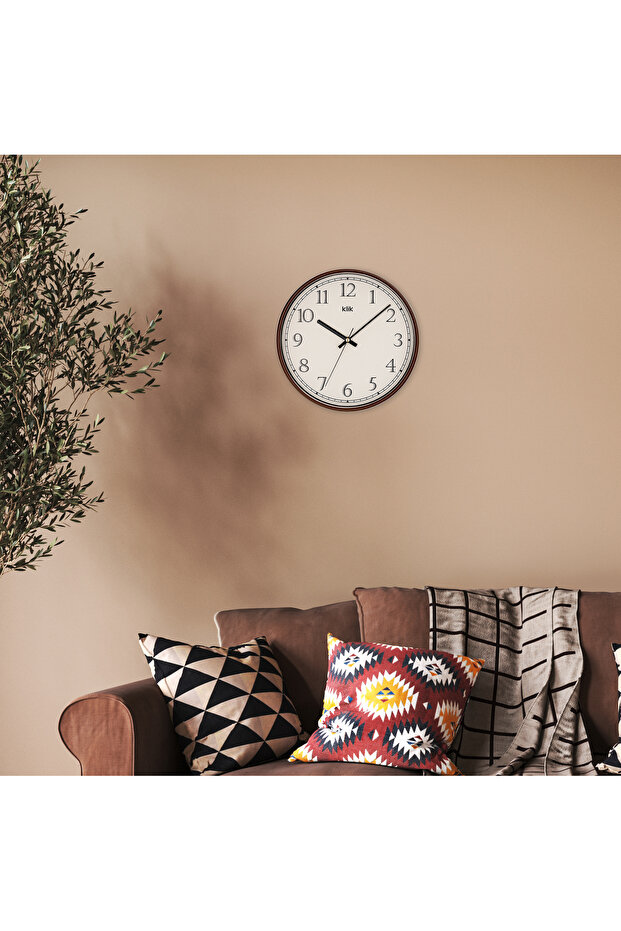 Slim Brown Minimalist Wall Clock - 2
