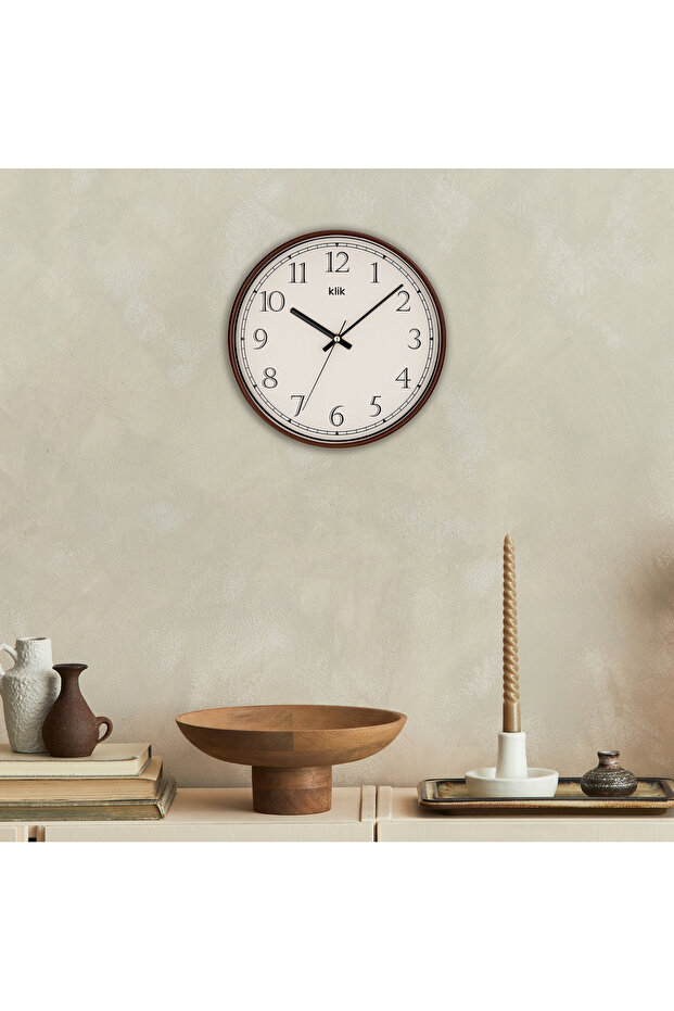 Slim Brown Minimalist Wall Clock - 3