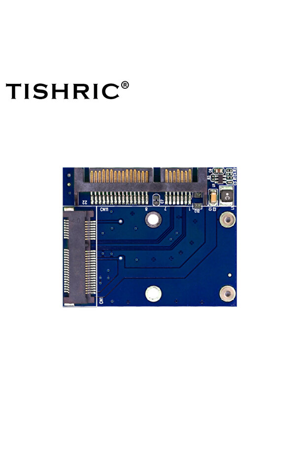 Blue TISHRIC M.2 MSATA SSD To 2.5 SATA Adapter M2 Mini PCI SSD Converter Riser Card Module Board For