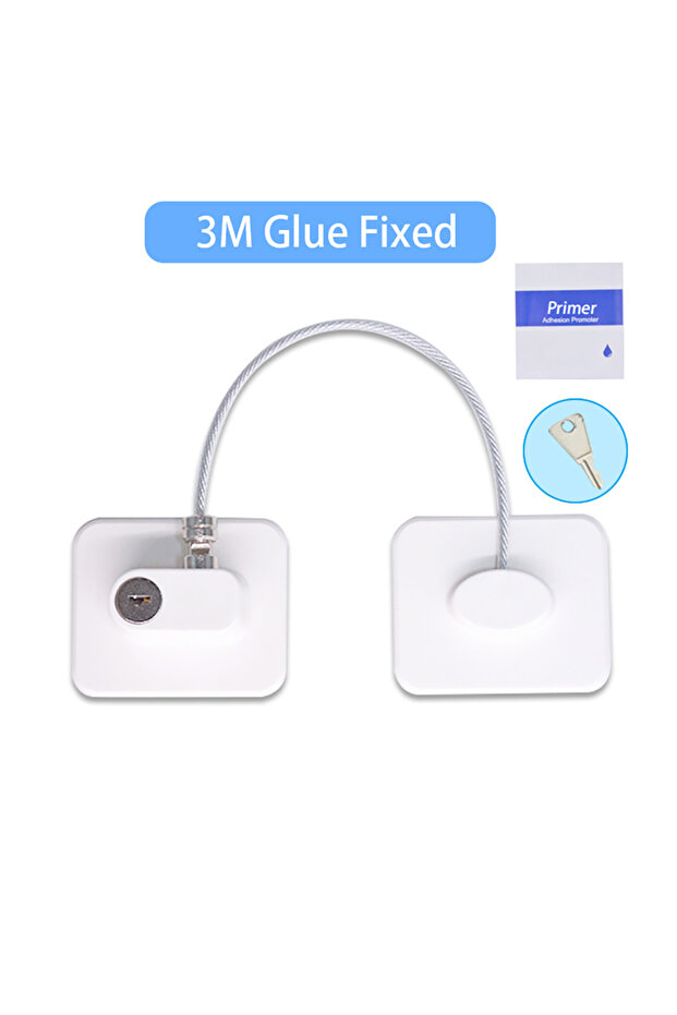 WHITE Baby Child Safety Lock Window Refrigerator Opening Security Cable Door Lock For Kids Safety Pr