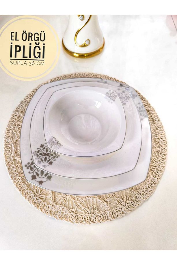 1 Adet Örgü Supla (SERVİS TABAK ALTLIĞI)36cm - 1