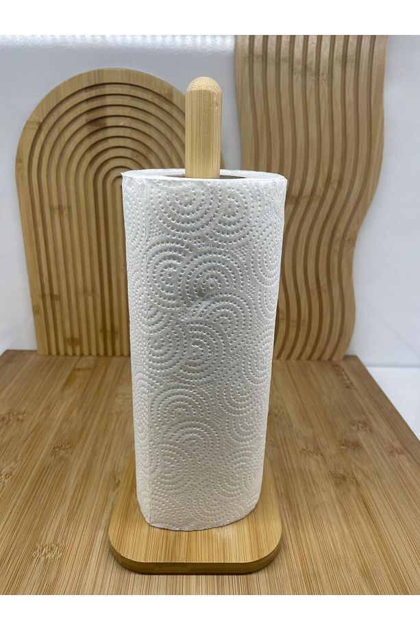 Bambu Kare Havlu Peçetelik Rulo Havluluk Tezgah Üstü  Kağıt Havlu Standı Sofra Mutfak Organizer - 2