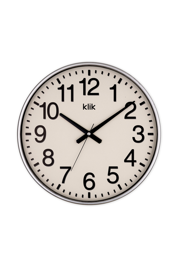 ساعة حائط سيمبلكس فضية مزخرفة صامتة - 1