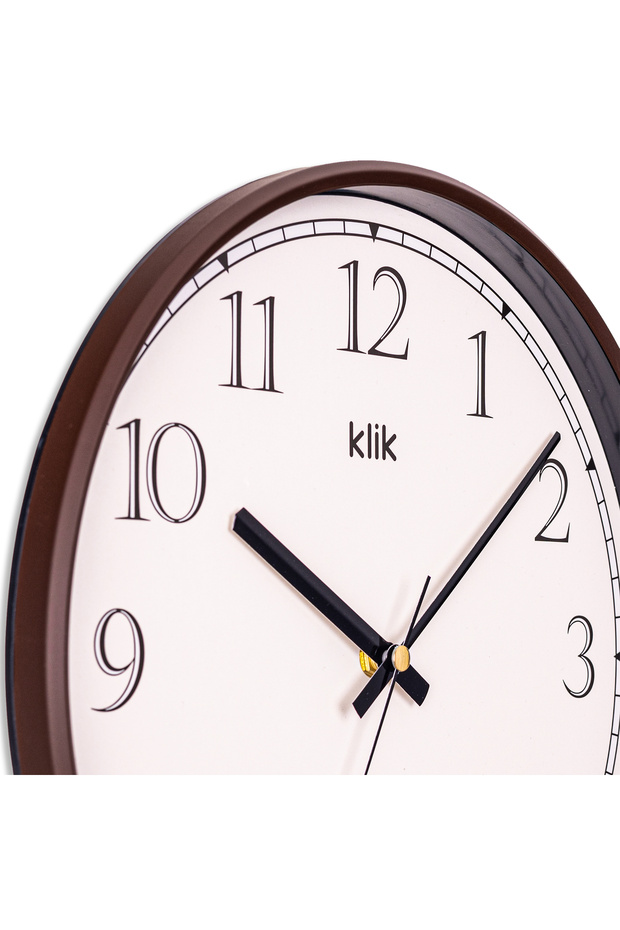Slim Brown Minimalist Wall Clock - 5