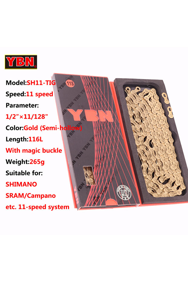 11 speed gold chian YBN 11 Speed Chain 116L MTB Road Bicycle Chains For Shimamo SRAM Campagnolo Gold