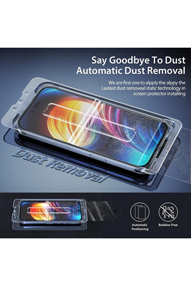 iPhone 14 Pro Max Screen Protector Full Covering Easy Installation with Automatic Alignment Apparatus Apply Yourself - 7
