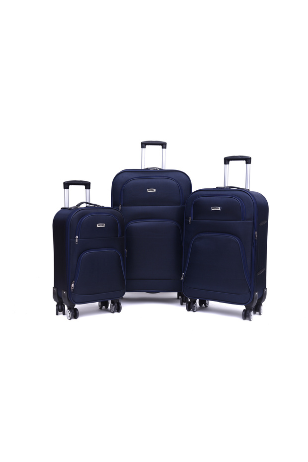 MODA MV-740 LACİVERT KUMAŞ VALİZ SETİ - 1