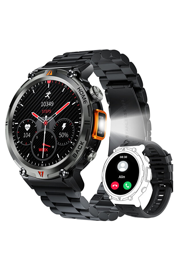 orange-1 EIGIIS KE3 Smart Watch 3ATM Waterproof Original Design For Men Bluetooth Call Health Monito