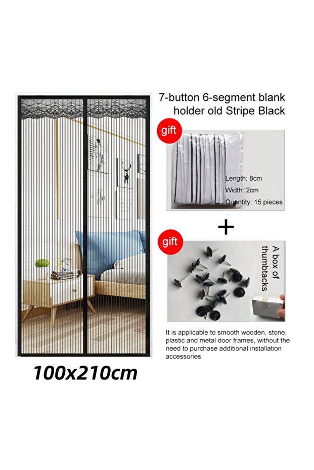 1PCs 100x210CM Magnetic Door Curtain Net Door Anti Mosquito Insect Fly Bug Curtains Automatic Closin