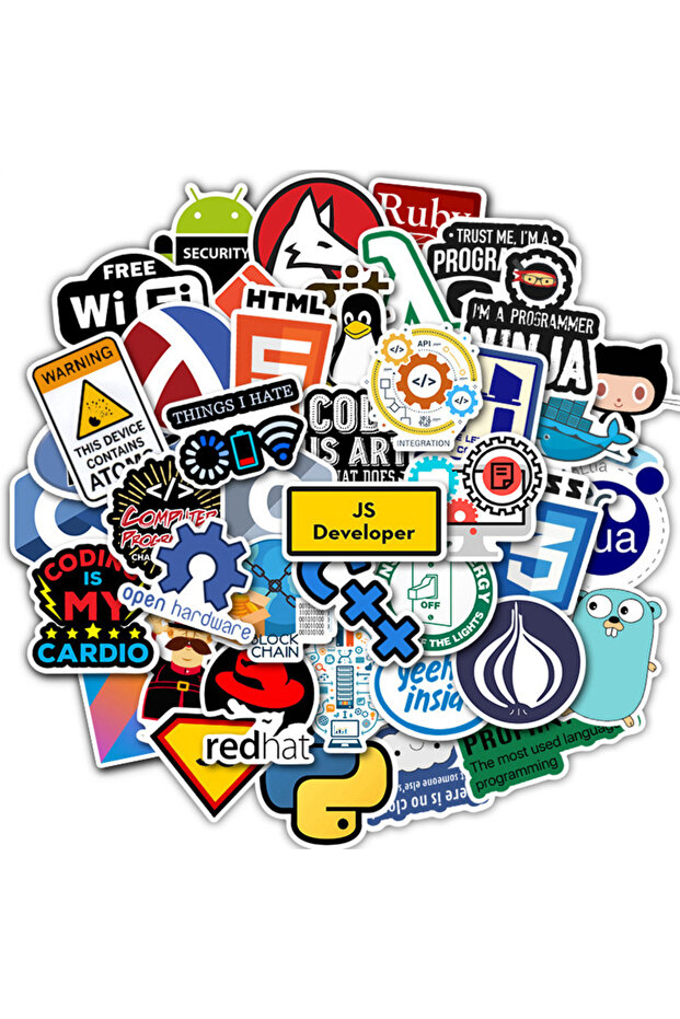 50pcs Programming 50pcs Programming Stickers Geek Python Java Internet php Docker Html Bitcoin Vinyl - 2