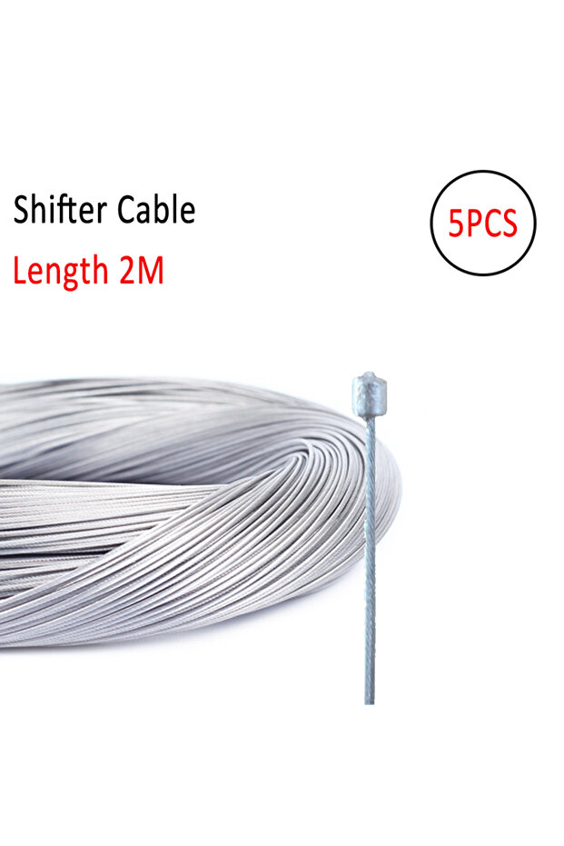 5pcs Shifter Cable 5pcs/set 2M MTB Bicycle Brake Line Bicycle Speed Line Fixed Gear Shifter Gear Bra