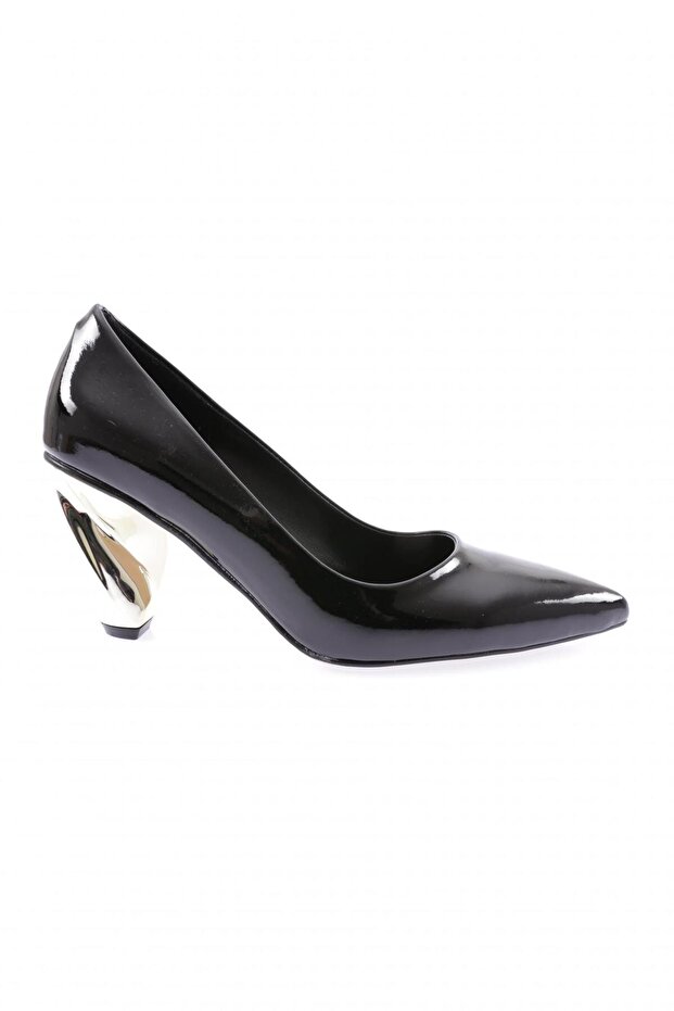 Women's Pointed Toe Heeled Shoes Black Patent Leather 65101535