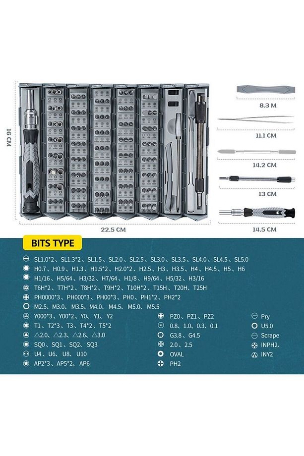 128In1 Hassas Tornavida Seti Güçlü Manyetik Uçları Telefon Bilgisayar Onarım Için - 6