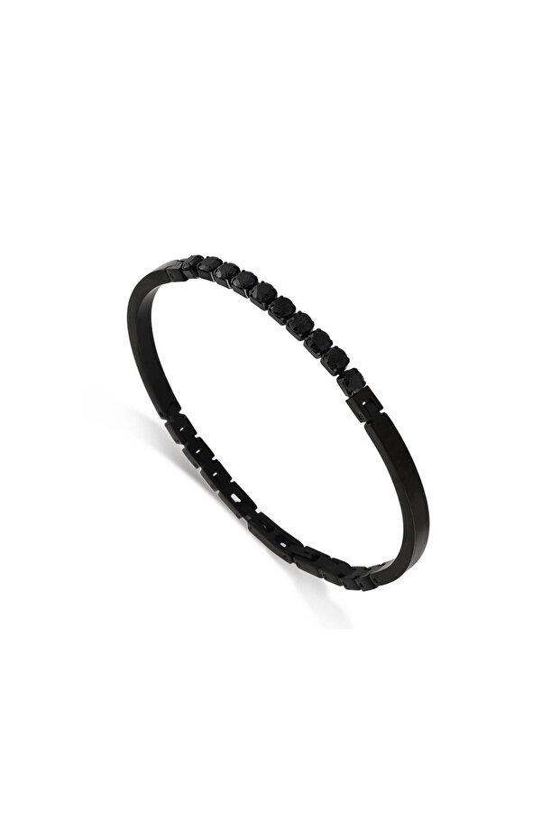 Ars048 Men's Leather Steel Bracelet