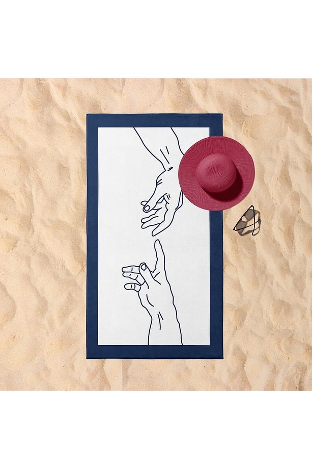 Hands / The Creation of Adam Plaj Havlusu - Microfiber - 5