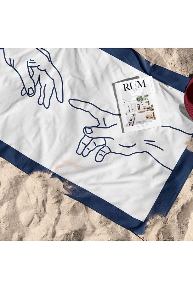 Hands / The Creation of Adam Plaj Havlusu - Microfiber - 1