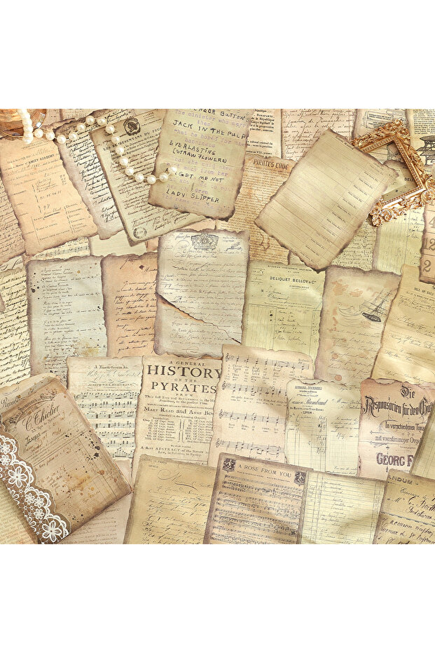 Letters from afar 50 Sheets Vintage Lace Scrapbook Paper Pack 50 Different Patterns Non-sticky Colla