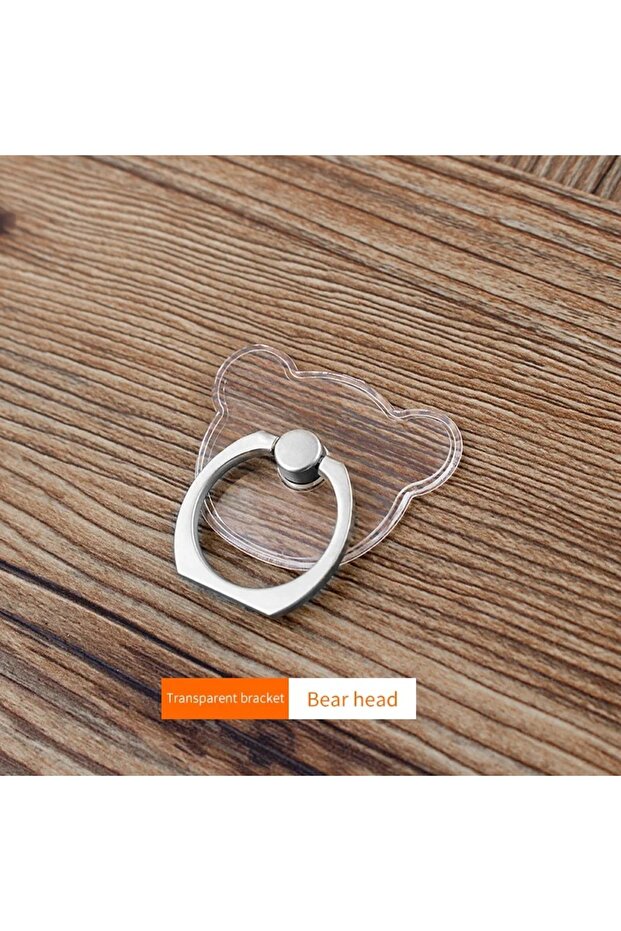 Bear Universal Stent Mobile Phone Holder Stand Finger Ring Magnetic For Cute Cell Smart Phone Transp