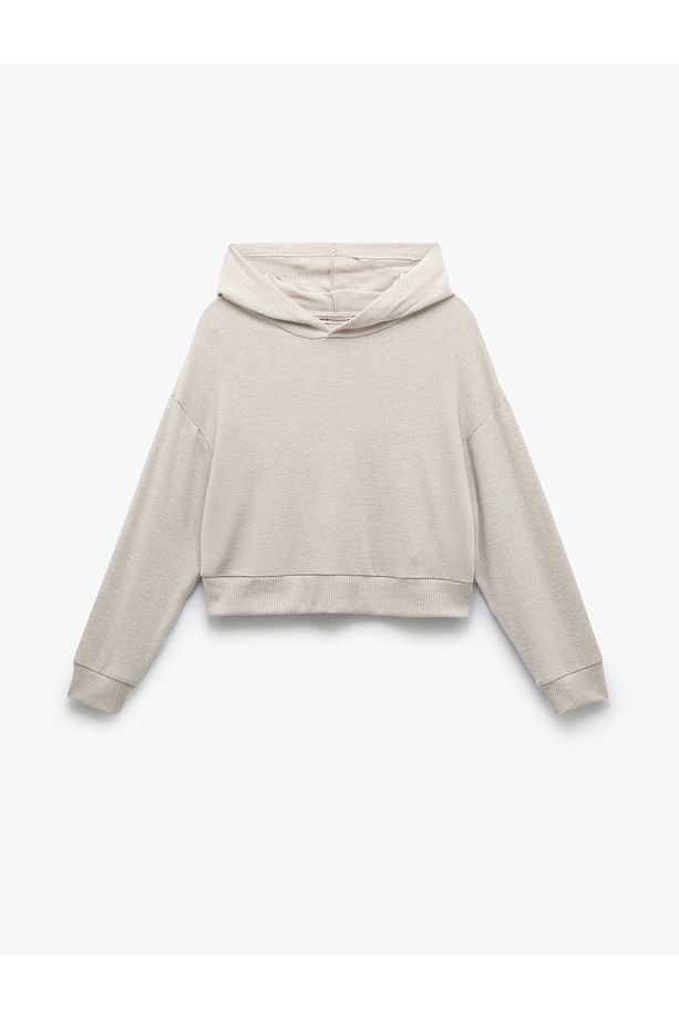 Yumuşak Dokulu Uzun Kollu Kapüşonlu Pijama Üstü - 3