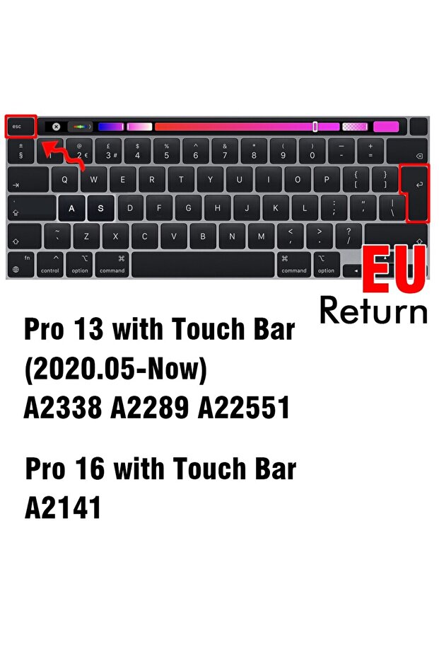 غطاء حماية لوحة مفاتيح Touch Bar مقاس 13 16 EU لجهاز MacBook Air 13 M2 Pro 13 M1 Pro 14 16 Max من السيليكون S