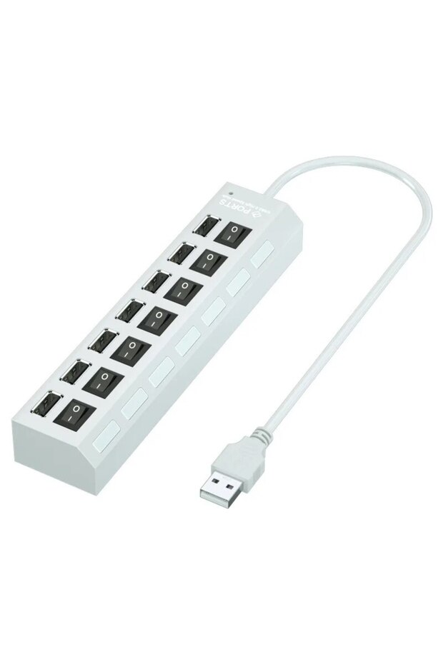 محول USB HUB 2.0 عالي السرعة 7 منافذ 4/7 منافذ وموسع وموزع USB متعدد مع