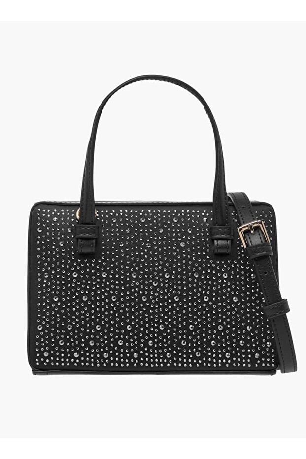 Embellished Tote Bag with Adjustable Strap and Magnetic Closure - W 9.5 x H 13.5 x D 18.5 cm