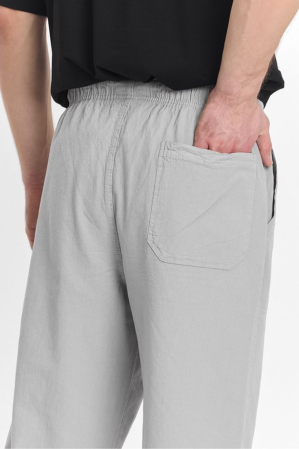 Erkek Gri Renk Regular Fit Basic Pantolon - 8
