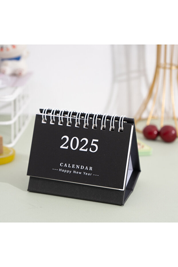 F 2025 Simple Style English Mini Desk Calendar Desktop Display Portable Calendar Desktop Decoration. - 1